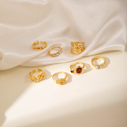 Liquid Gold Ring Set - Set of 7 rings
