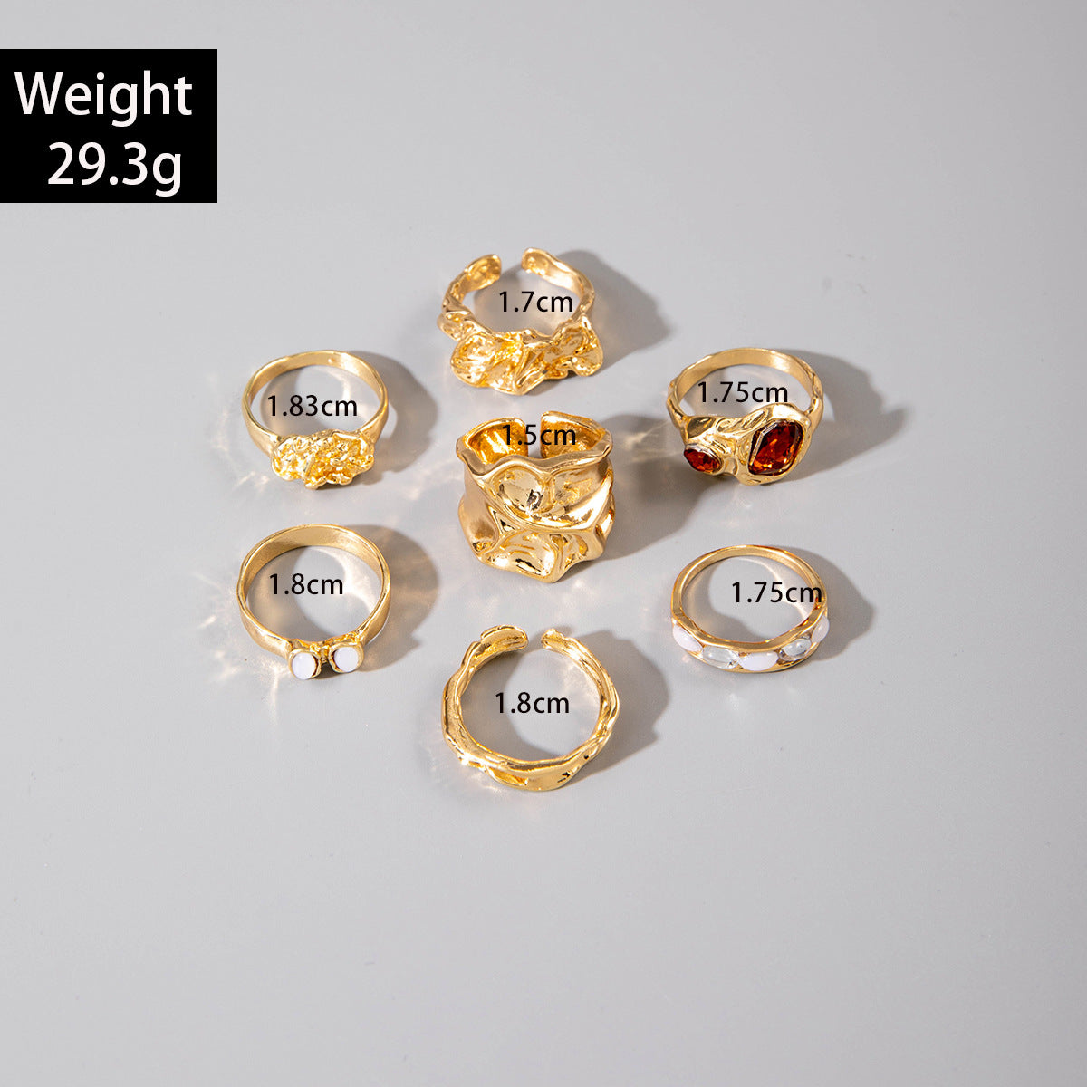 Liquid Gold Ring Set - Set of 7 rings